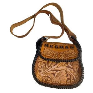 #4662 Megan girls tooled leather purse with shoulder strap